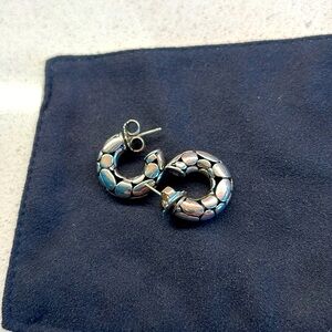 John Hardy Sterling Silver Smooth Stone pattern earrings